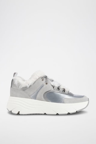 Baskets plateformes en nubuck Diamanta B  - Gris