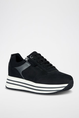 Baskets plateformes en cuir Kency - Noir