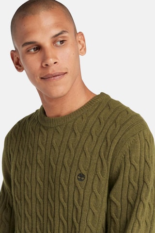 Pull en laine Cable - Vert olive