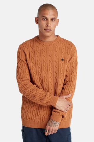 Pull en laine Cable - Marron