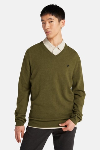 Pull en mérinos Cohas Brook - Vert olive