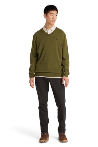 Pull en mérinos Cohas Brook - Vert olive