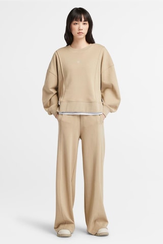 Pantalon palazzo taille haute - Marron clair