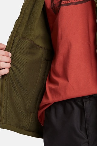 Veste polaire Mix Media Sherpa Vert olive