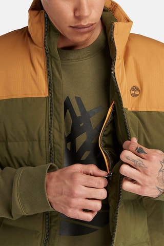 Doudoune sans manches Camel et vert olive