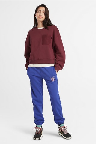Sweat Mixed Textured Crew Bordeaux