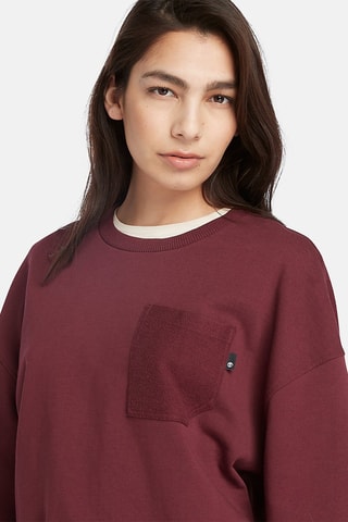 Sweat Mixed Textured Crew Bordeaux