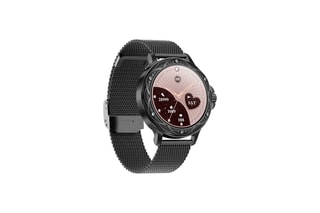 Smartwatch Eko-Rosalia - Zwart (Milanese armband van roestvrij staal)
