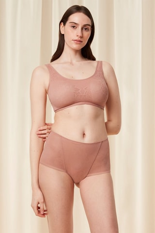 Shorty taille haute Wild Rose Sensation Maxi - Nude