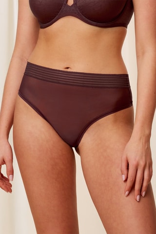 String taille haute Tempting Sheer - Marron
