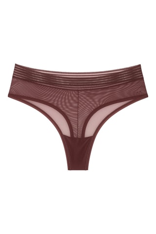 String taille haute Tempting Sheer - Marron
