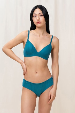 Culotte Body Make-up Patchwork Hipster EX - Bleu canard