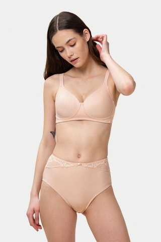 Culotte taille haute Modern Lace+Cotton Maxi - Nude