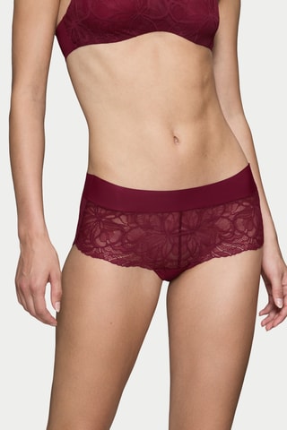 Shorty taille haute Body Make-Up Illusion Lace Shorty - Bordeaux