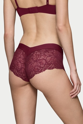 Shorty taille haute Body Make-Up Illusion Lace Shorty - Bordeaux
