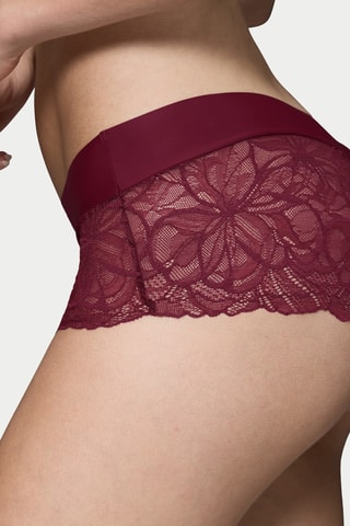 Shorty taille haute Body Make-Up Illusion Lace Shorty - Bordeaux