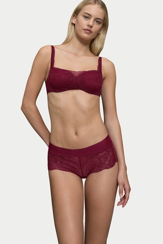 Shorty taille haute Body Make-Up Illusion Lace Shorty - Bordeaux