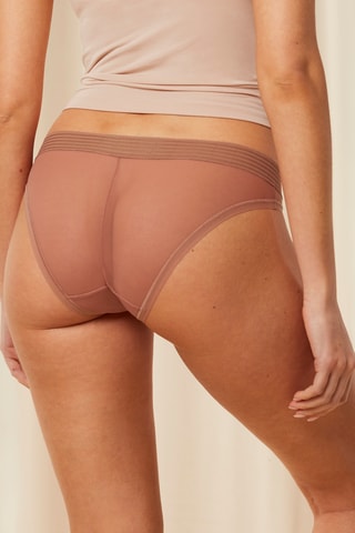 2 culottes Tempting Sheer Highleg Tai 2P - Marron