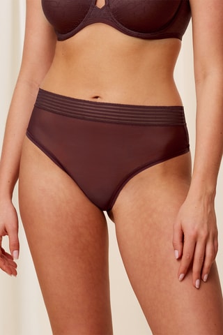 2 strings taille haute Tempting Sheer Highwaist String 2P - Marron
