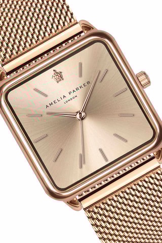 Coffret montre à quartz en acier et bracelet en zircons Plaza