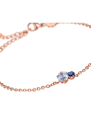 Coffret montre à quartz en acier et bracelet en zircons Bay