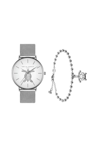 Coffret montre à quartz en acier et bracelet Sand Turtle