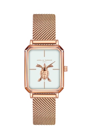 Montre à quartz en acier Serenity - Doré rose