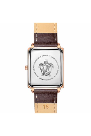Montre à quartz en cuir Joyful Journey - Marron et doré rose
