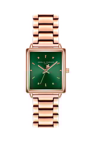 Montre à quartz en acier Joyful Journey - Doré rose et vert