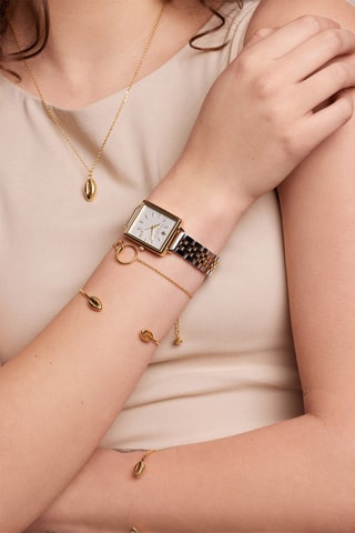 Montre à quartz en acier Desert - Argenté et doré