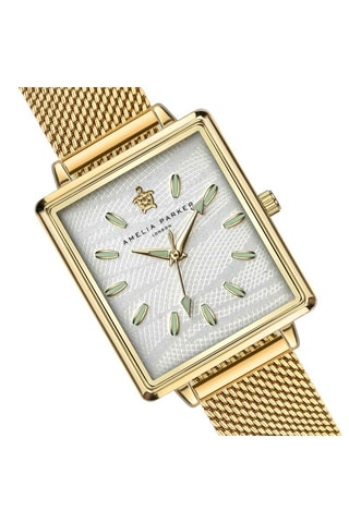 Montre à quartz en acier Desert - Doré