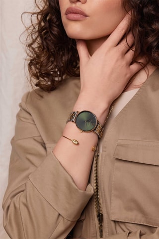 Montre à quartz en acier Fiji - Argenté et doré