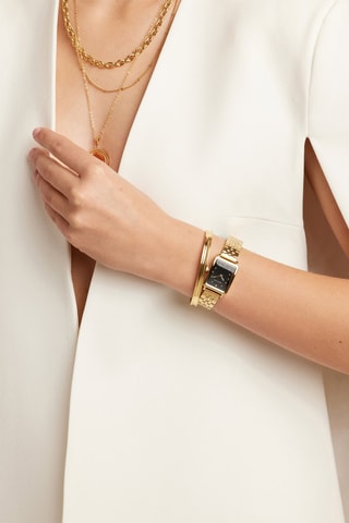 Montre à quartz en acier et diamant Cléophée