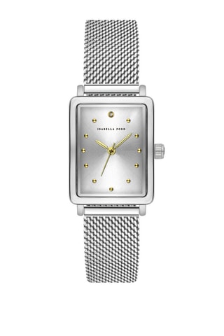 Montre à quartz en acier et diamant Isaure