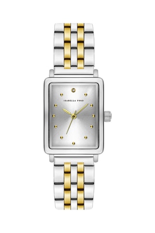 Montre à quartz en acier et diamant Isaure 