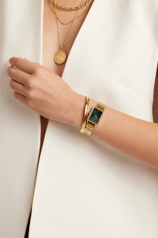 Montre à quartz en acier et diamant Zélie