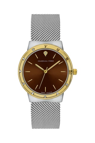 Montre à quartz en acier et diamants Capucine