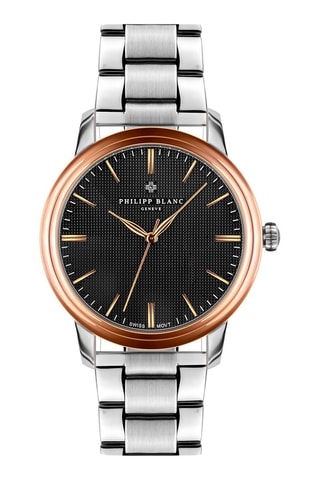 Montre à quartz en acier - Argenté et doré rose