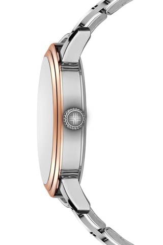 Montre à quartz en acier - Argenté et doré rose