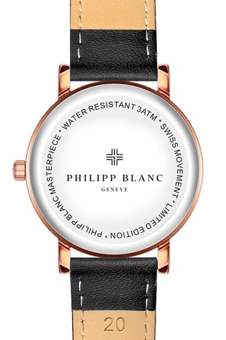 Montre à quartz en cuir - Noir et doré rose