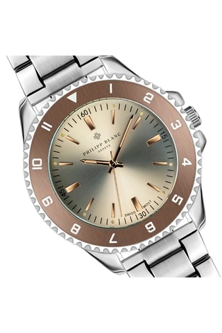Coffret montre à quartz en acier et jonc