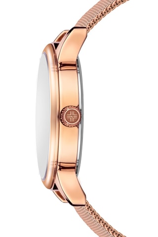 Montre à quartz en acier - Doré rose