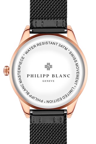 Montre à quartz en acier - Noir et doré rose