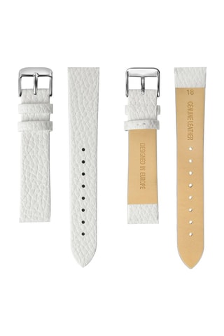 Montre à quartz en cuir - Blanc et argenté