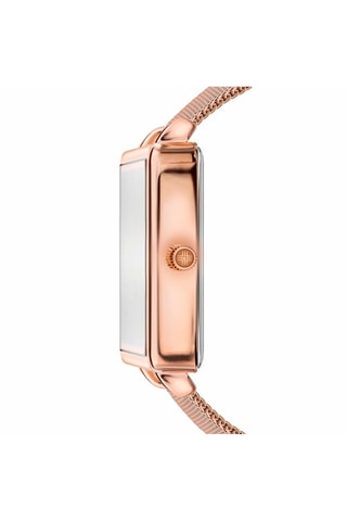 Montre à quartz en acier - Doré rose et noir