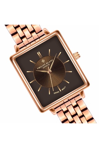 Montre à quartz en acier - Doré rose et noir
