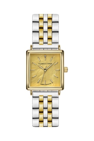 Montre à quartz en acier, diamant et nacre Gisèle