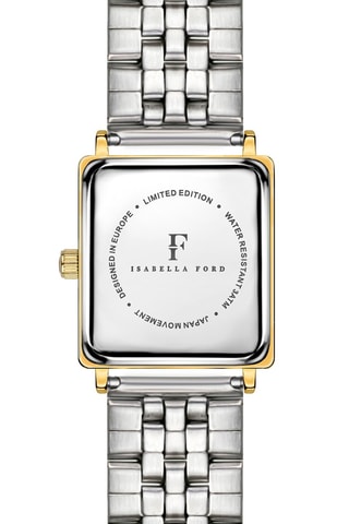 Montre à quartz en acier, diamant et nacre Gisèle