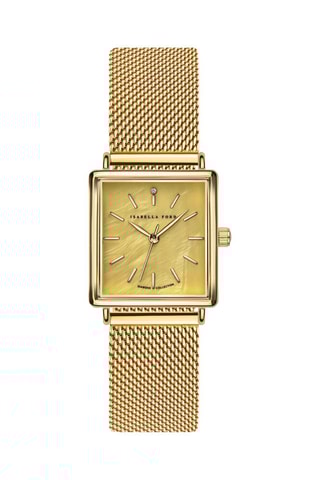 Montre à quartz en acier, diamant et nacre Gisèle