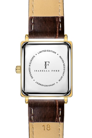 Montre à quartz en cuir, nacre et diamant Gisèle